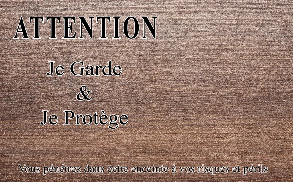 panneau attention au chien esprit bois