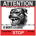plaque chien méchant
