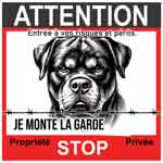 tète de rottweiler sur plaque