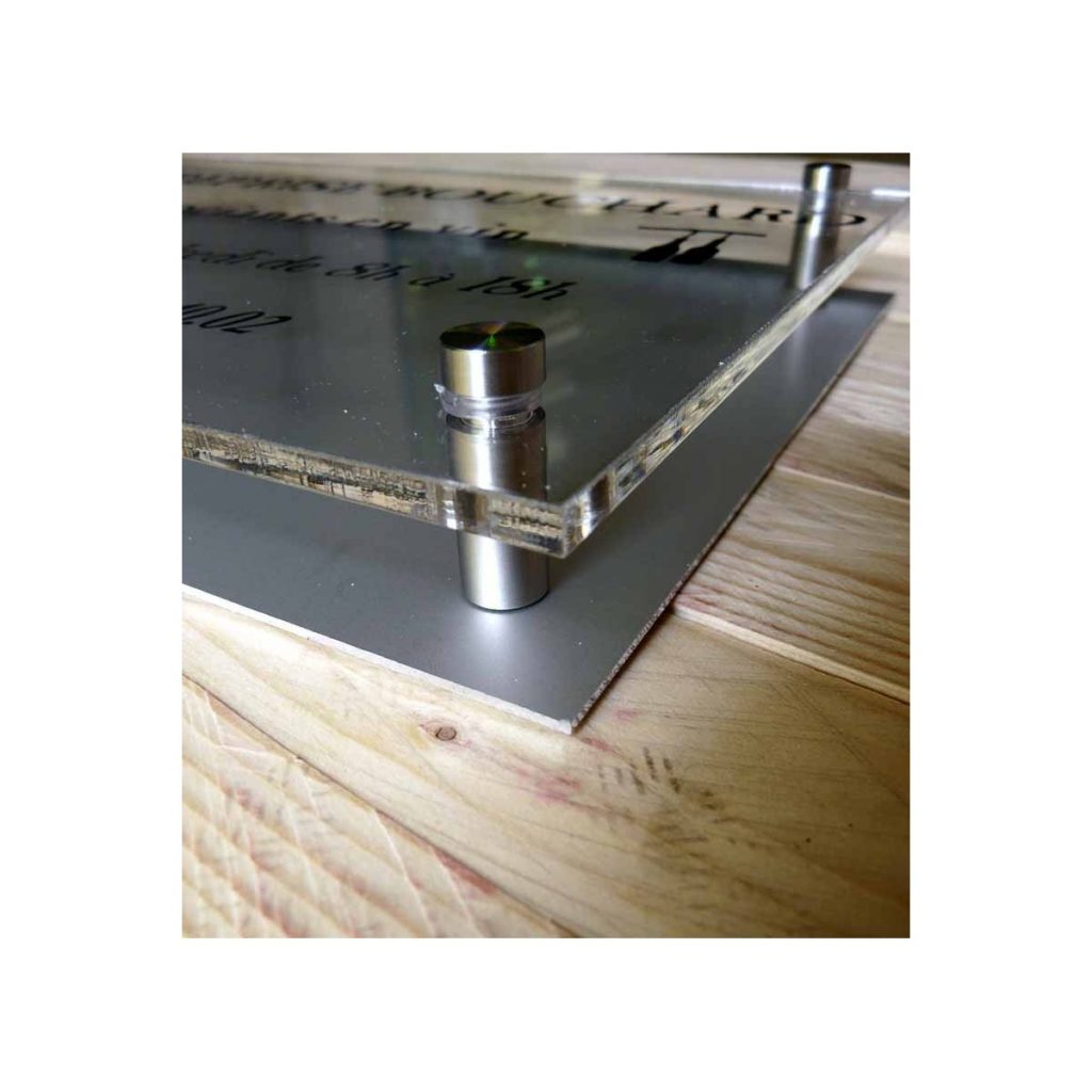 impression plaque plexiglass et pose sur dibond alu brossé