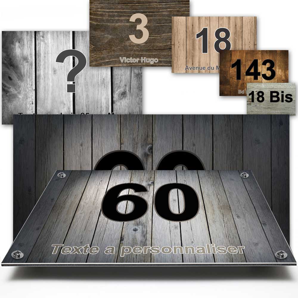 numéro de maison extérieur bois du nord