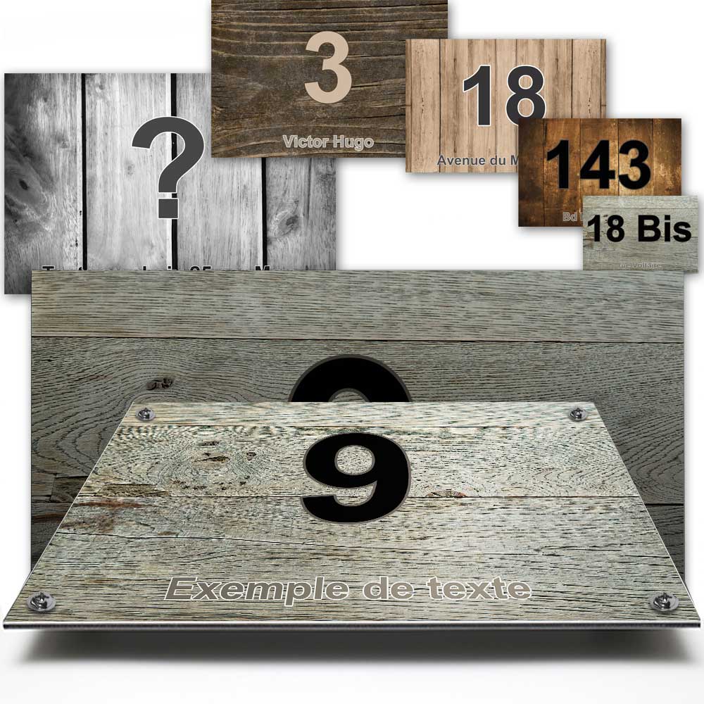 numéro de maison extérieur bois cérusé
