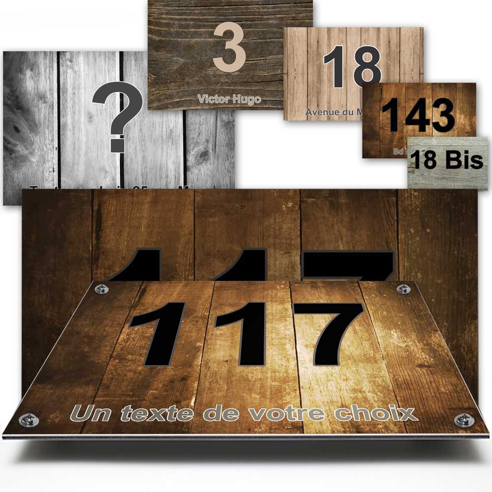 numéro de maison extérieur bois