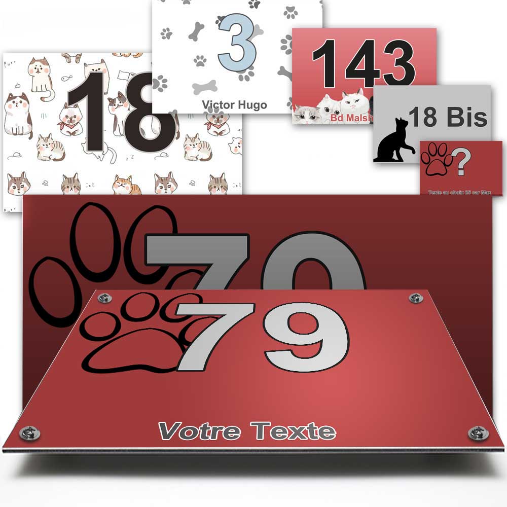 numéro de maison patte de chat