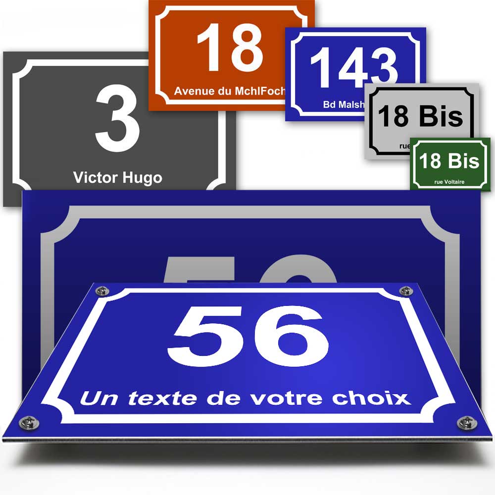 numéro de rue bleu