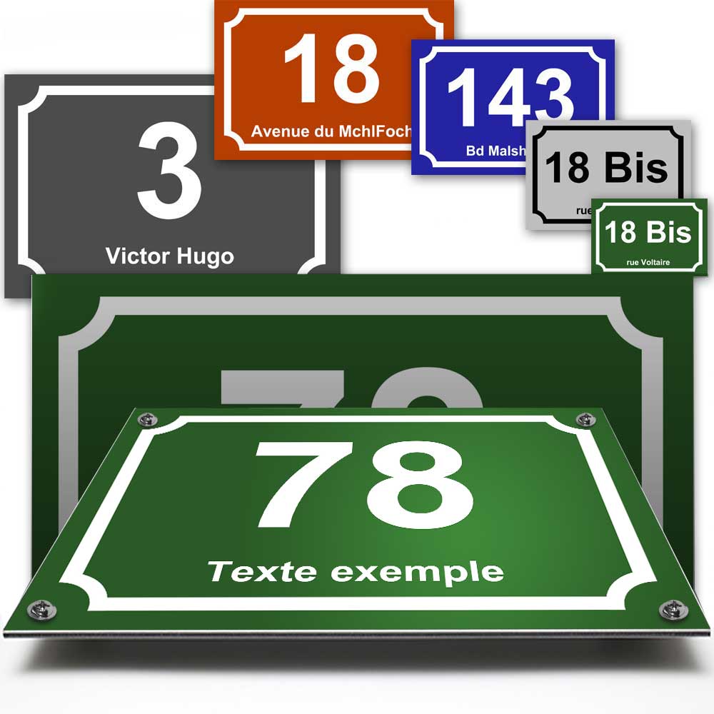 numéro de rue vert