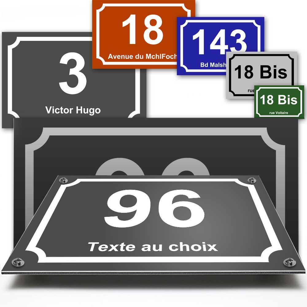 numéro de rue noir