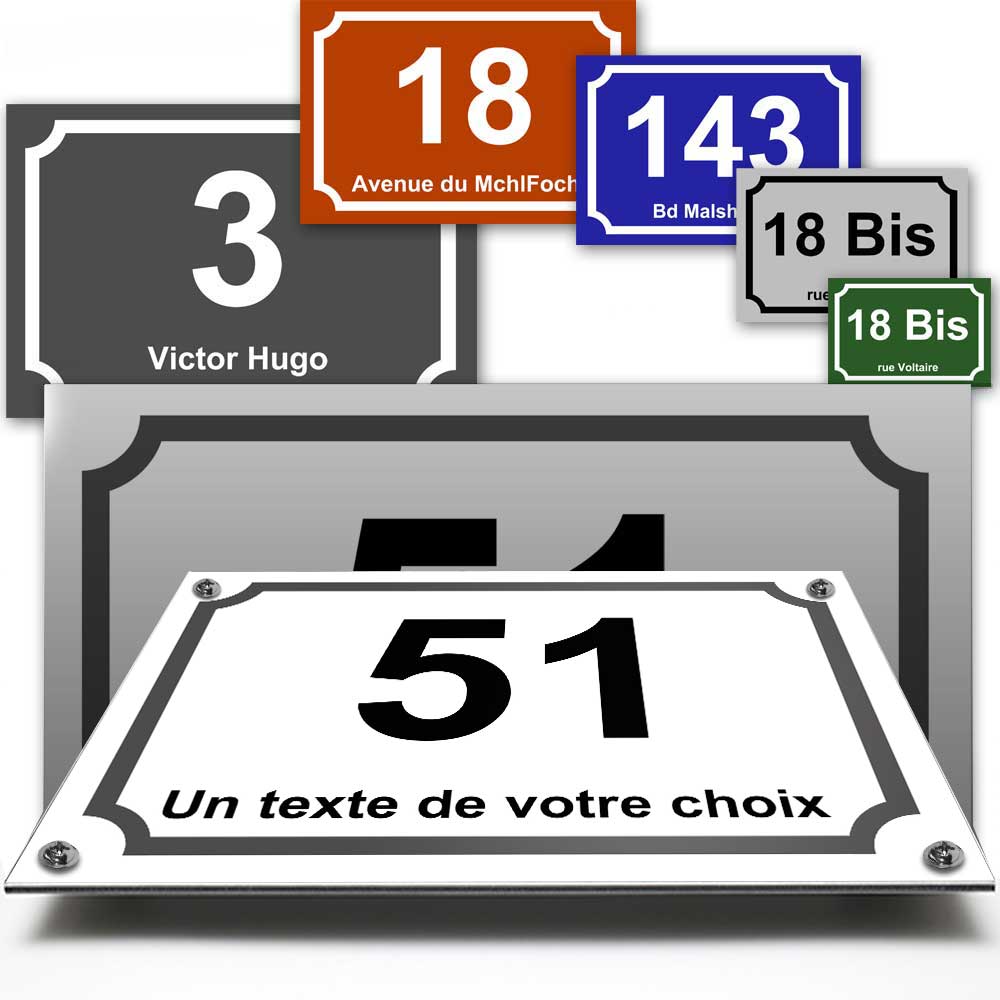 numéro de rue blanc