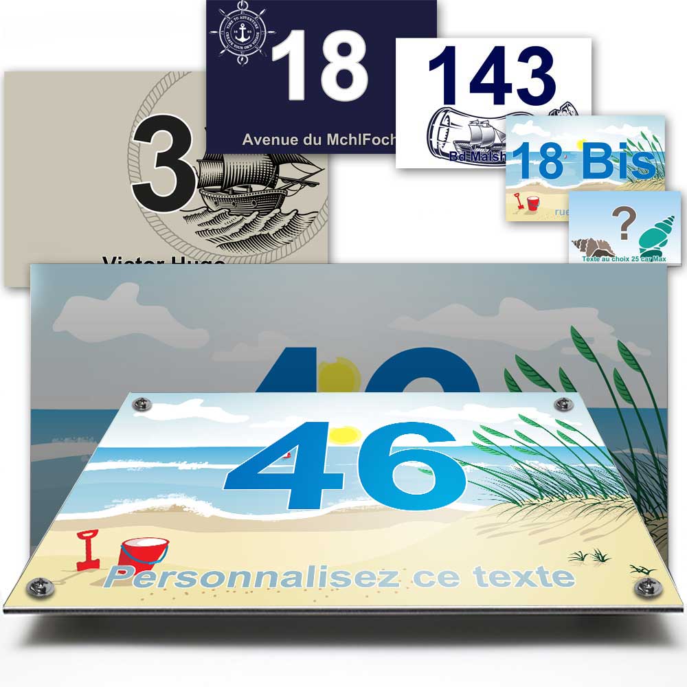 Plaque personnalisée plage de sable