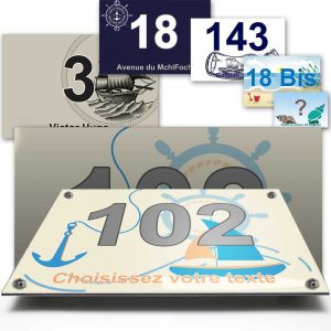 Plaque personnalisée ancre et bateau