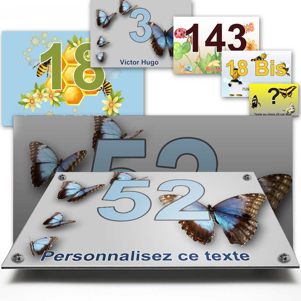 plaque personnalisée maison papillon