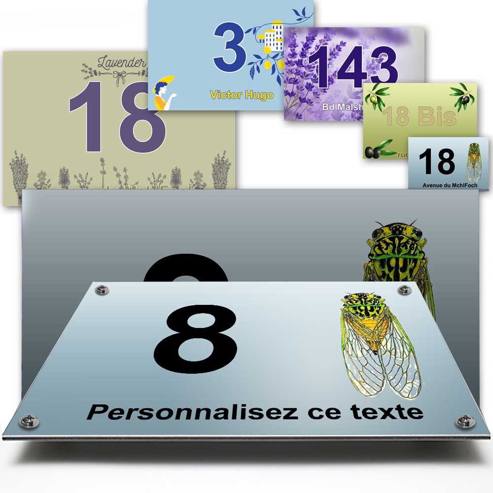 plaques numéro de maison cigale