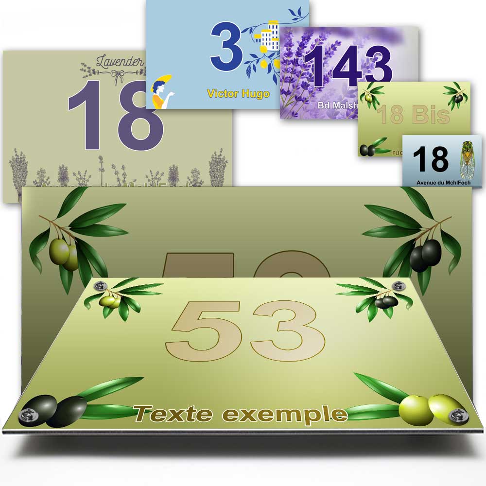 plaques numéro de maison olive