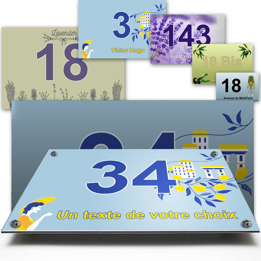 plaques numéro de maison citron