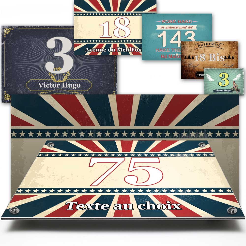 plaque de maison personnalisée flag