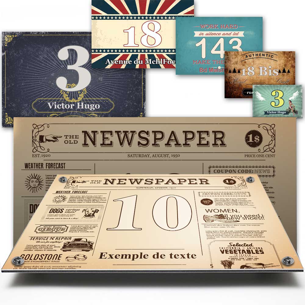 plaque de maison personnalisée newspaper