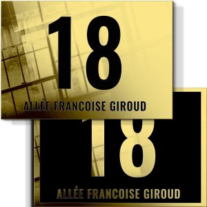 Plaques de maison dorée personnalisées
