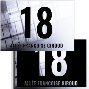 numéro maison moderne chrome personnalisé