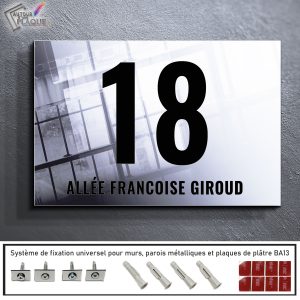 numéro maison moderne miroir personnalisé