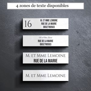 Plaque boîte aux lettres personnalisable 4 lignes
