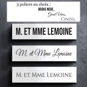 Plaque boîte aux lettres blanche