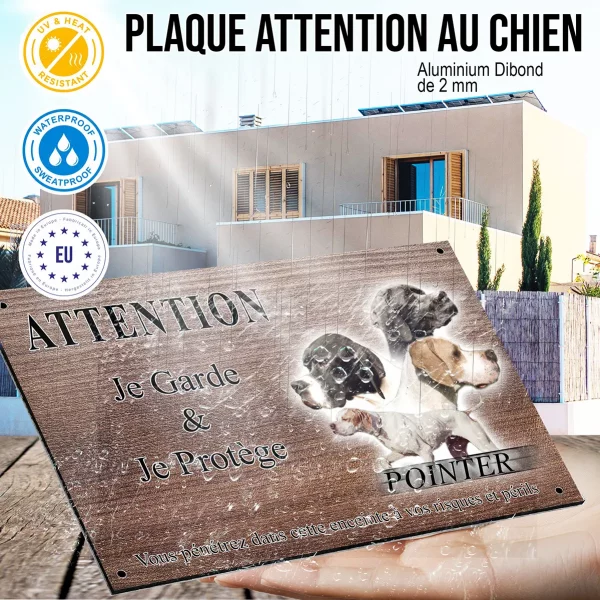 panneau-attention-au-chien-Quatre portraits de chiens Pointer