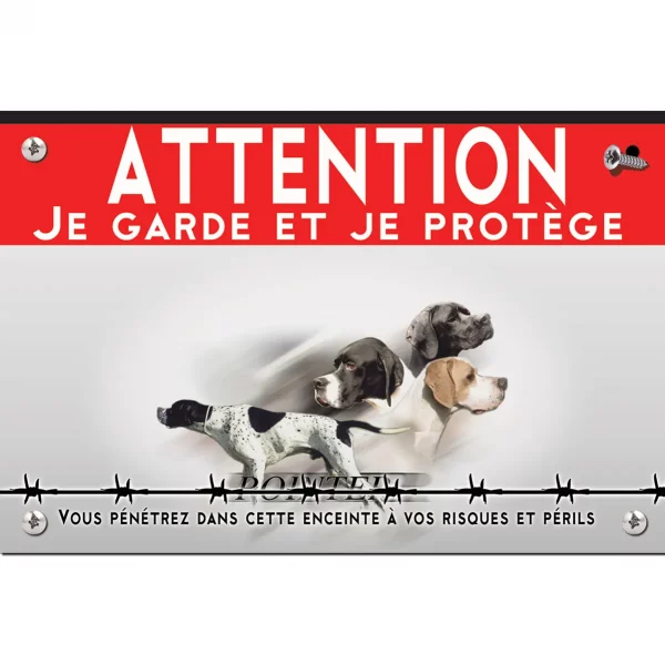 Signalisation personnalisee Quatre portraits de chiens Pointer