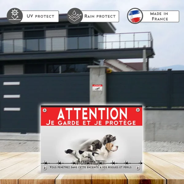 Grande pancarte Quatre portraits de chiens Pointer