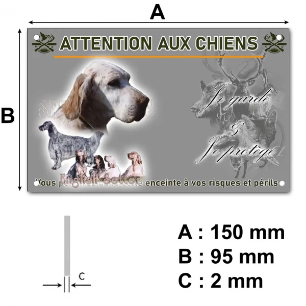 Plaque Portraits d'English Setter en différentes poses