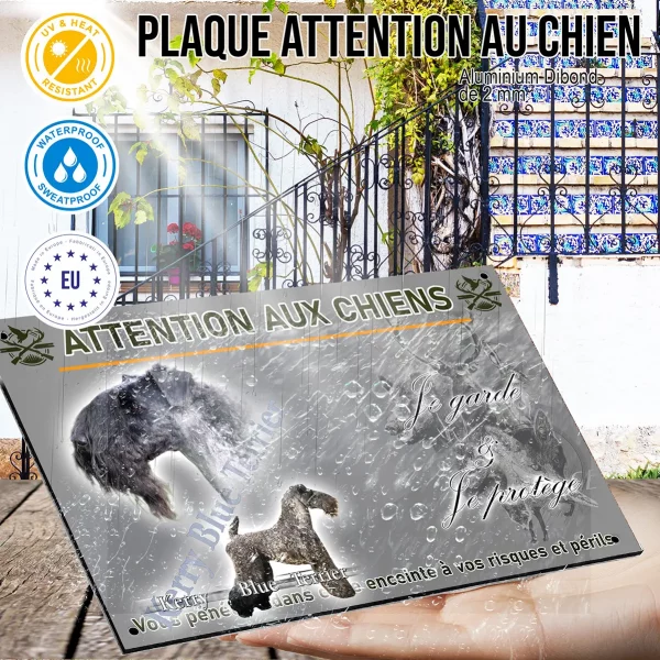 Panneau Kerry Blue Terrier en portrait et en entier