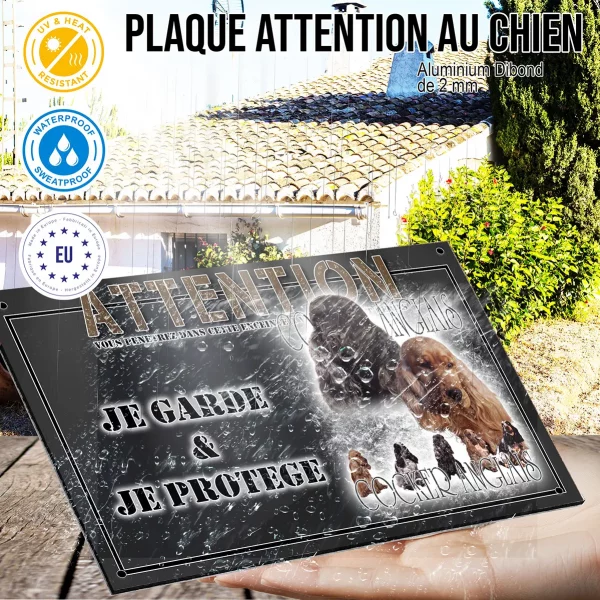 Panneau chien de garde Cocker Anglais Portraits de chiens aux fourrures variées