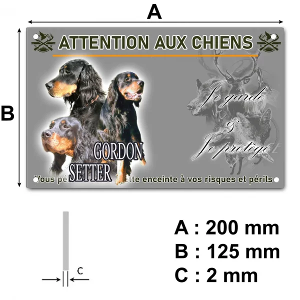 Panneau Portraits de 3 Gordon Setter avec texte