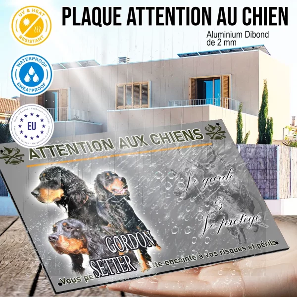 Panneau Portraits de 3 Gordon Setter avec texte