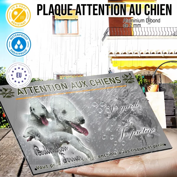 Panneau Trois Bedlington Terriers sur fond transparent