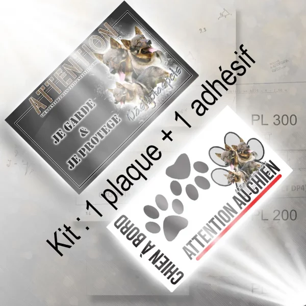 Plaque chien de chasse Trois Västgötaspets avec un fond transparent