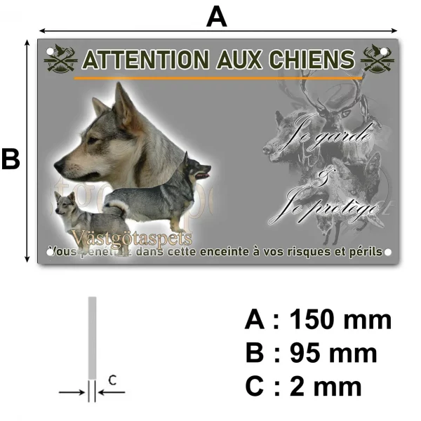 Plaque Chien Västgötaspets avec des poses variées