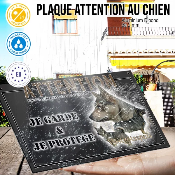 Panneau chien de garde Chien Västgötaspets avec des poses variées