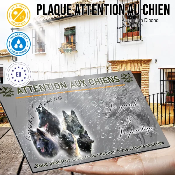 Panneau 5 têtes de chiens de race Belgische Malinois