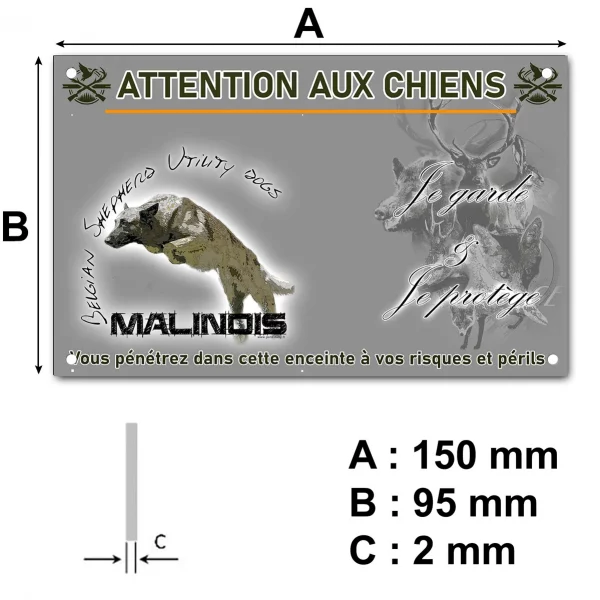 Plaque Belgian Malinois dog jumping over flowers