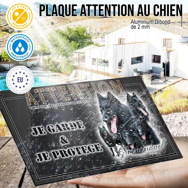 Panneau chien de garde Collage de chiens Groenendael au pelage noir