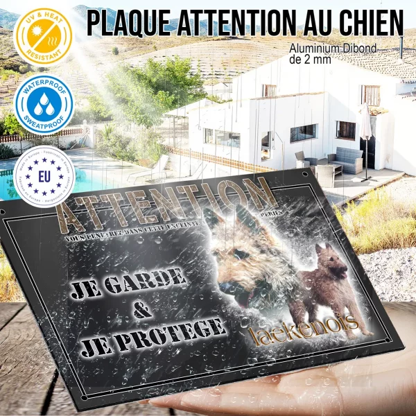 Panneau chien de garde Deux chiens Laekenois