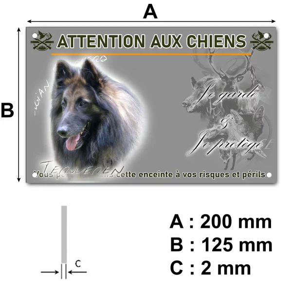 Panneau Chien Tervuren avec pelage marron et noir