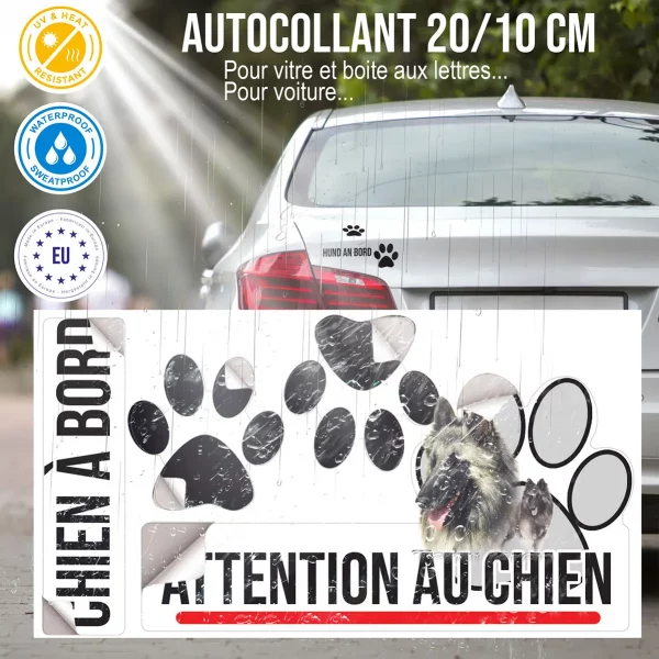 Plaque chien de garde Chien Tervuren avec un fond léger