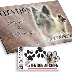 Plaque attention au chien Tervuren