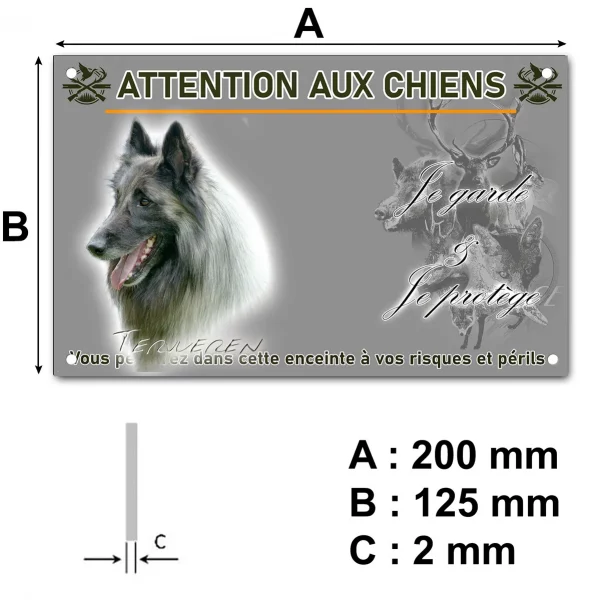 Panneau Tête d'un Tervuren avec un pelage gris et noir