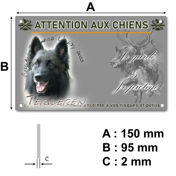 Plaque Tête d'un Tervuren avec un grand sourire