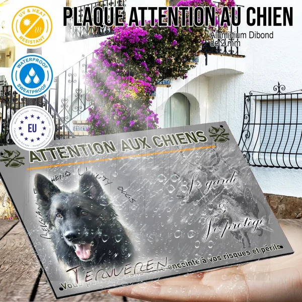 Panneau Tête d'un Tervuren avec un grand sourire