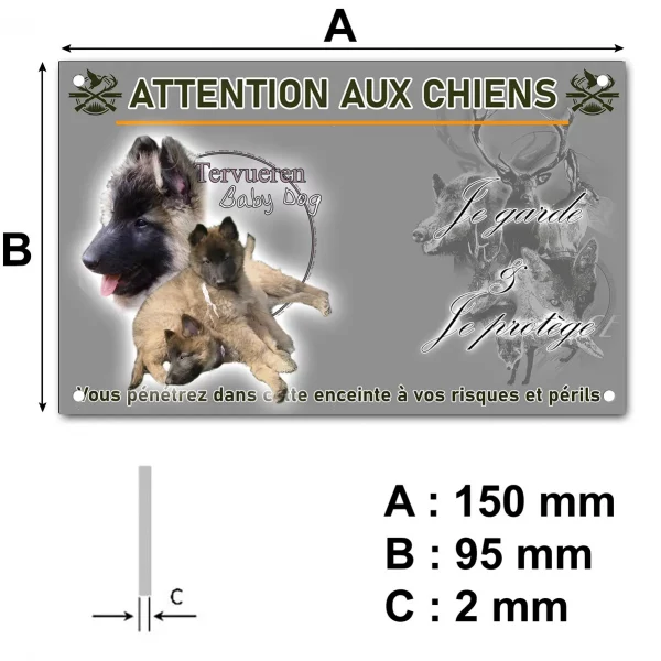 Plaque Chiots Tervuren adorables avec des pelages bruns et noirs