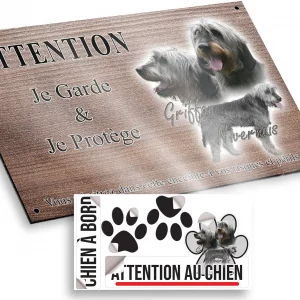 Plaque attention au chien Griffon Nivernais