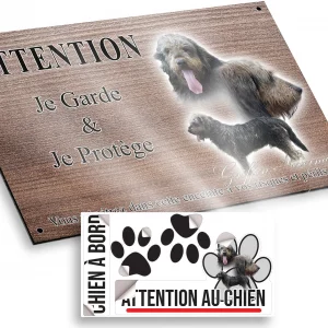 Plaque attention au chien Deux Griffons Nivernais